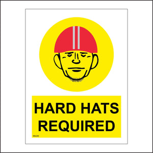 MA230 Hard Hats Required Sign with Face Hard Hat