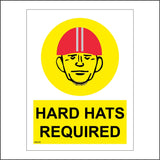 MA230 Hard Hats Required Sign with Face Hard Hat