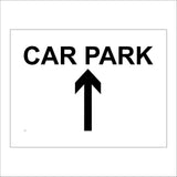 VE151 Car Park Ahead Sign with Arrow