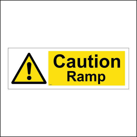 WS937 Caution Ramp Sign with Triangle Exclamation Mark