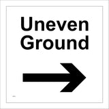 WS787 Uneven Ground Sign with Arrow Pointing Right