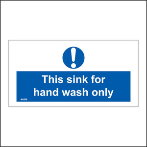 MA209 This Sink For Hand Wash Only Sign with Exclamation Mark