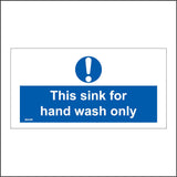 MA209 This Sink For Hand Wash Only Sign with Exclamation Mark