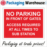 VE346 No Parking Gates Access Sub Station All Times Barrier
