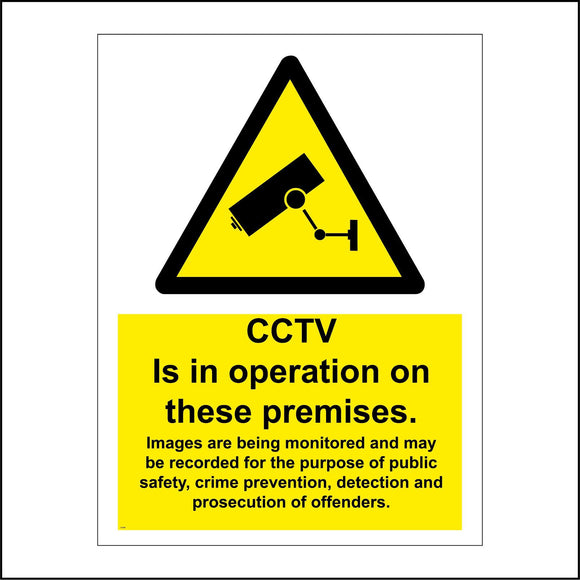 CT006 Cctv Is On These Premises Sign with Camera Triangle