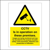 CT006 Cctv Is On These Premises Sign with Camera Triangle