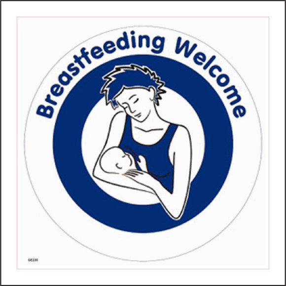 GE230 Breastfeeding Welcome Sign with Woman Baby