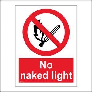 PR046 No Naked Light Sign with Circle Lit Match