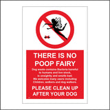 PR239 There Is No Poop Fairy Please Clean Up After Your Dog Sign with Circle Fairy