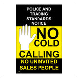GE327 No Cold Calling Sign with Hand