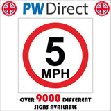 TR025 5 Mph Sign with Circle