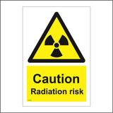 WS599 Caution Radiation Risk Sign with Triangle Radiation Logo