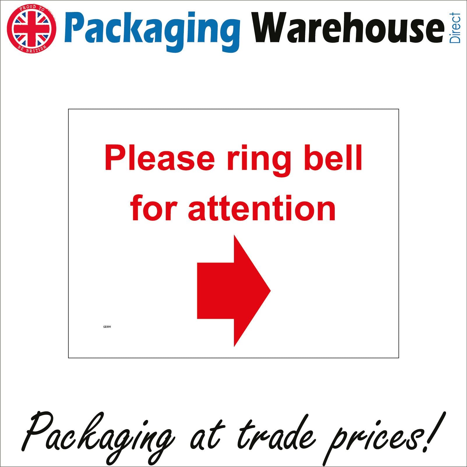 Please Ring The Bell Arrow Sign - Doorbell Sign - Ring Bell Sign |  CombiCraft Worldwide