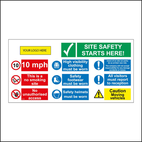 MU329 Site Safety Logo Company Speed Limit 10 MPH