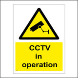 CT001 Cctv In Operation Sign with Camera Triangle