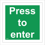 FS241 Press To Enter Sign