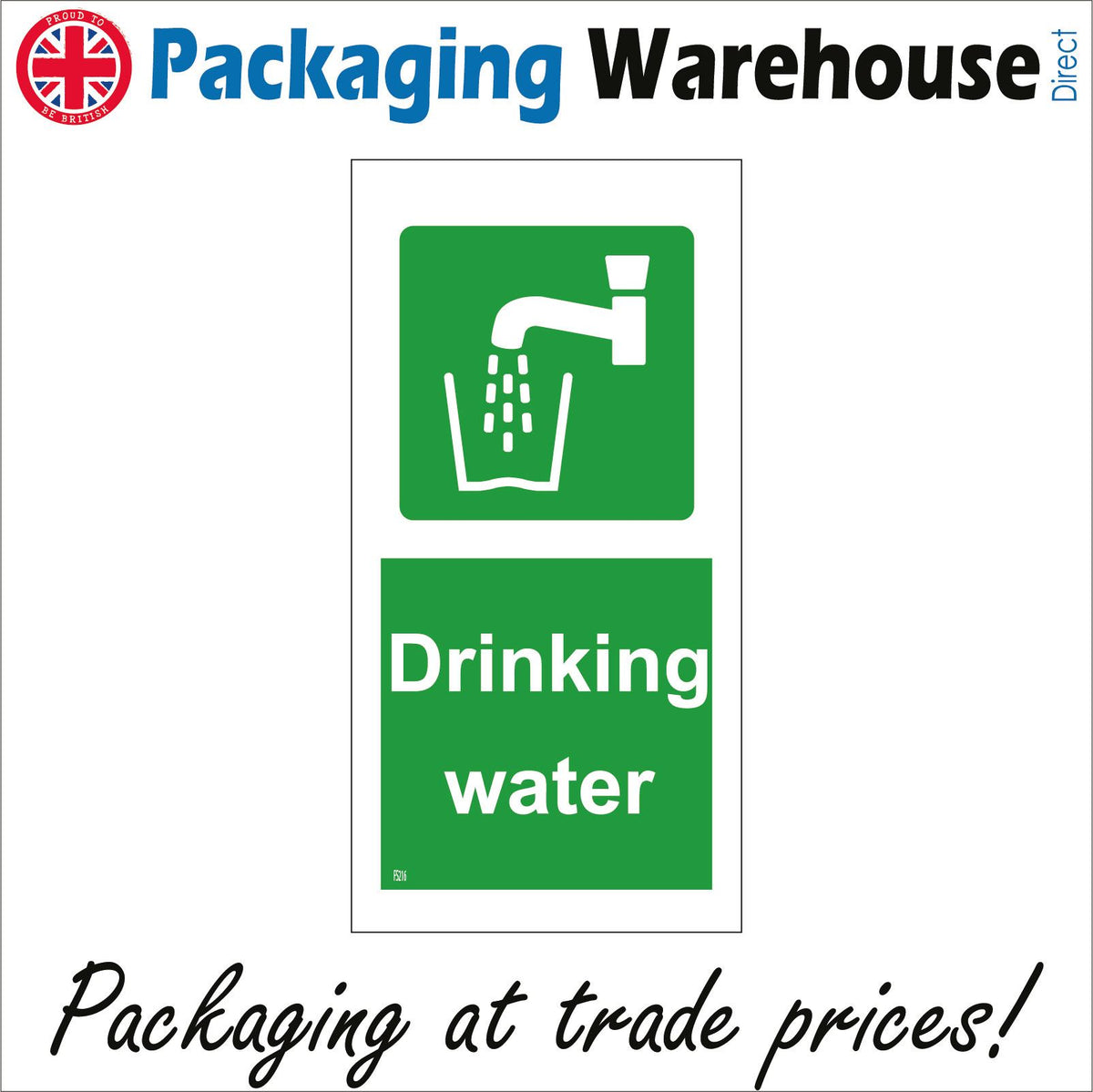 Drinking Water Sign with Tap Glass Water – PWDirect