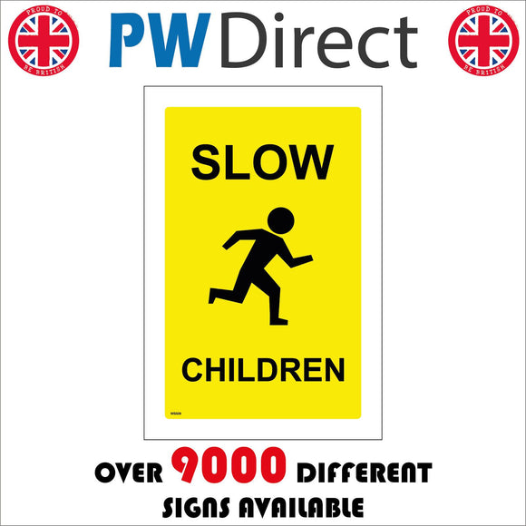 WS509 Slow Children Sign with Running Child