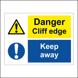 MU283 Danger Cliff Edge Keep Away Drop Fall Fatal