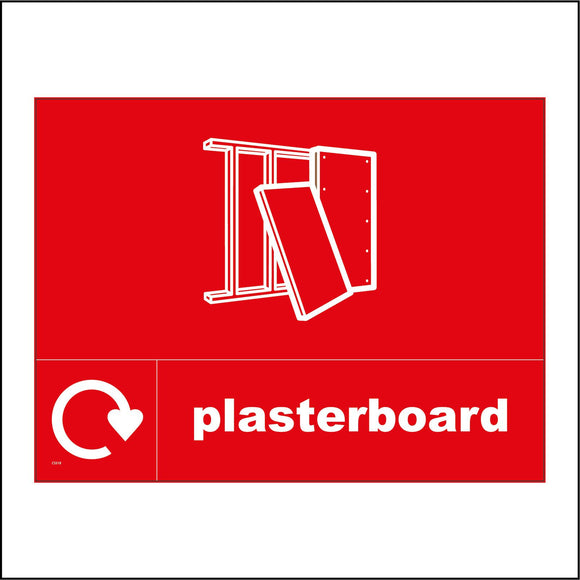 CS318 Plasterboard Recycling Walls Ceiling  Sign with Boards Frame Recycling Logo