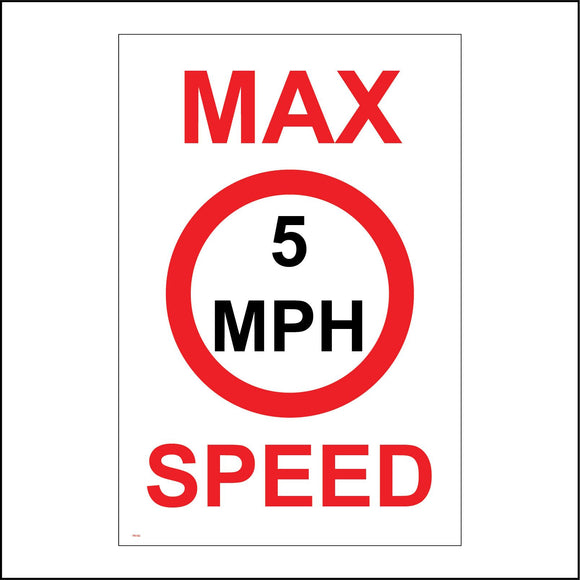 TR192 Max Speed 5 Mph Sign with Circle
