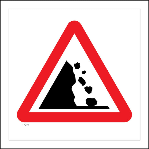 TR216 Land Slide Sign with Triangle Cliff Rocks