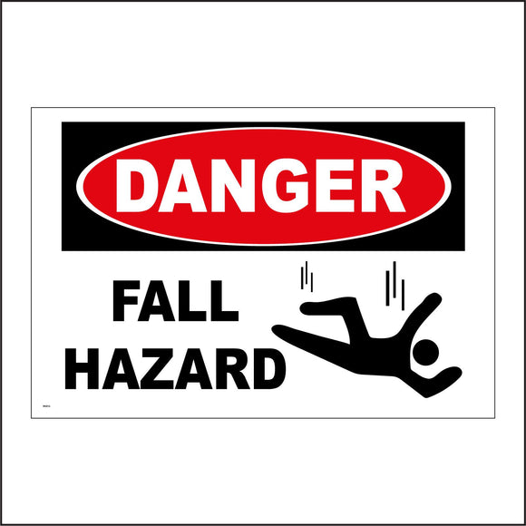 WS413 Danger Fall Hazard Sign with Falling Person