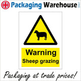 WS613 Warning Sheep Grazing Sign with Triangle Sheep