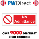 PR459 No Admittance