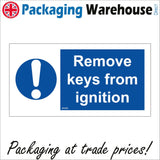 MA360 Remove Keys From Ignition Sign with Circle Exclamation Mark