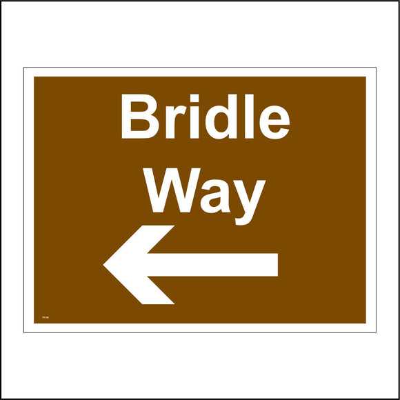 TR148 Bridle Way Left Sign with Arrow