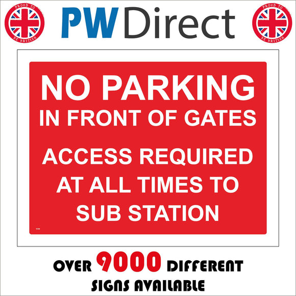 VE346 No Parking Gates Access Sub Station All Times Barrier