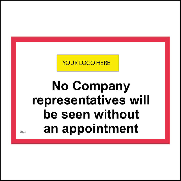 CS573 No Companys Representatives Without Appointment Logo