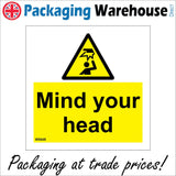 WS845 Mind Your Head Sign with Triangle Person Beam