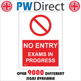 SC004 No Entry Exams In Progress Students Test Admittance