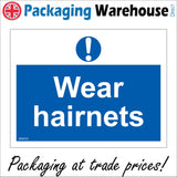 MA059 Wear Hairnets Sign with Exclamation Mark