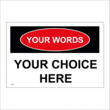CC523 Your Words Choice Black Red Oval