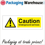 WS459 Caution Underground Services Sign with Triangle Exclamation Mark