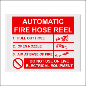 FI100 Automatic Fire Hose Reel Sign with Circle Hose