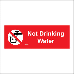 PR223 Not Drinking Water Sign with Circle Tap Glass Water