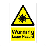 WS166 Warning Lazer Hazard Sign with Triangle Laser Beam
