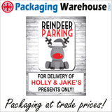 CM118 Reindeer Parking For Delivery Of Presents Only! Sign with Reindeer