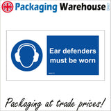 MA515 Ear Defenders Must Be Worn Sign with Circle Face Ear Defenders