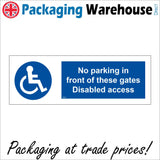 TR506 No Parking In Front Of Gates Disabled Access
