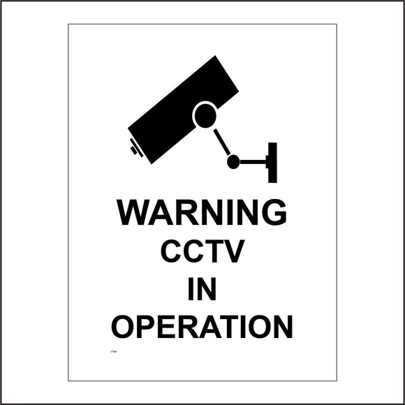 CT046 Warning Cctv In Operation Sign with Camera