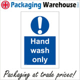 MA195 Hand Wash Only Sign with Circle Exclamation Mark