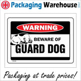 SE028 Warning Beware Guard Dog Sign with Dog