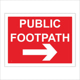 VE337 Public Footpath Right Arrow Direction Way Route