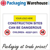 CS486 Construction Sites Dangerous Keep Children Off Out Your Logo Name