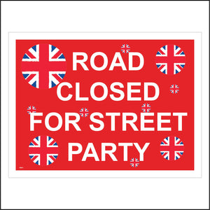 TR571 Road Closed For Street Party Union Jack Carnival Fete